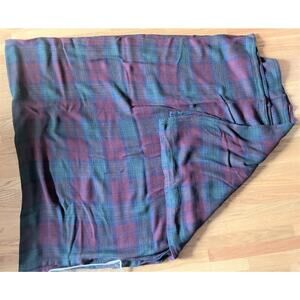 Ralph Lauren Home Green Red Navy Plaid Supima Cotton King Throw 108 x 90